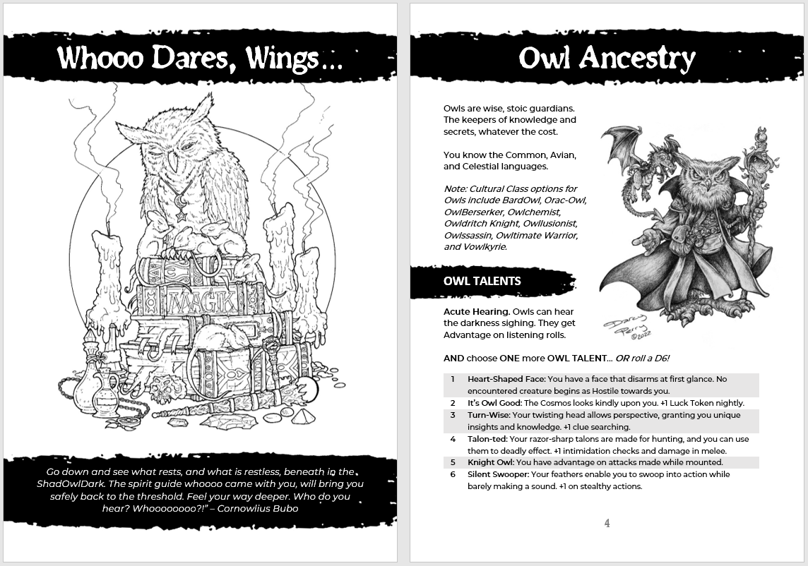 ShadOwlDark by Darcy Perry for Shadowdark RPG