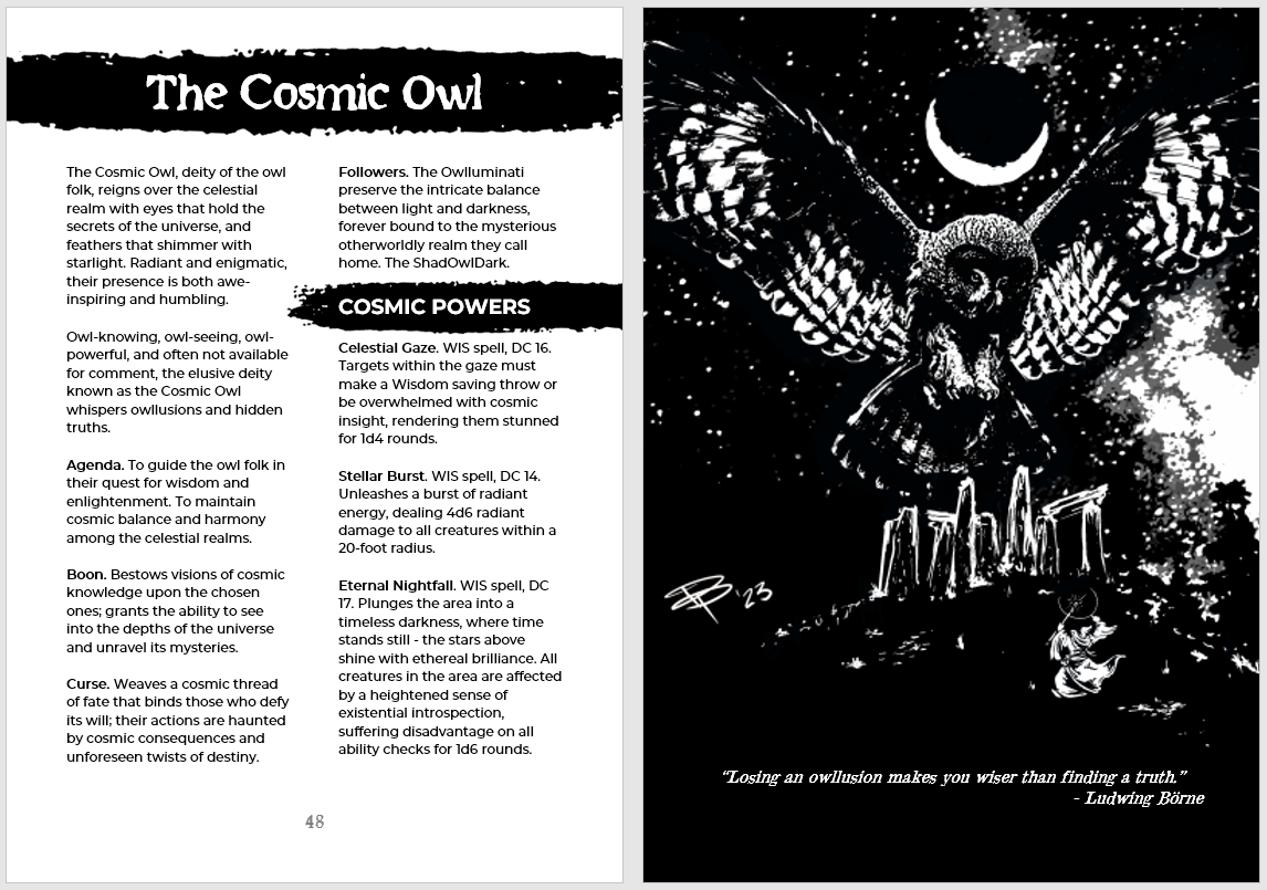 ShadOwlDark by Darcy Perry for Shadowdark RPG