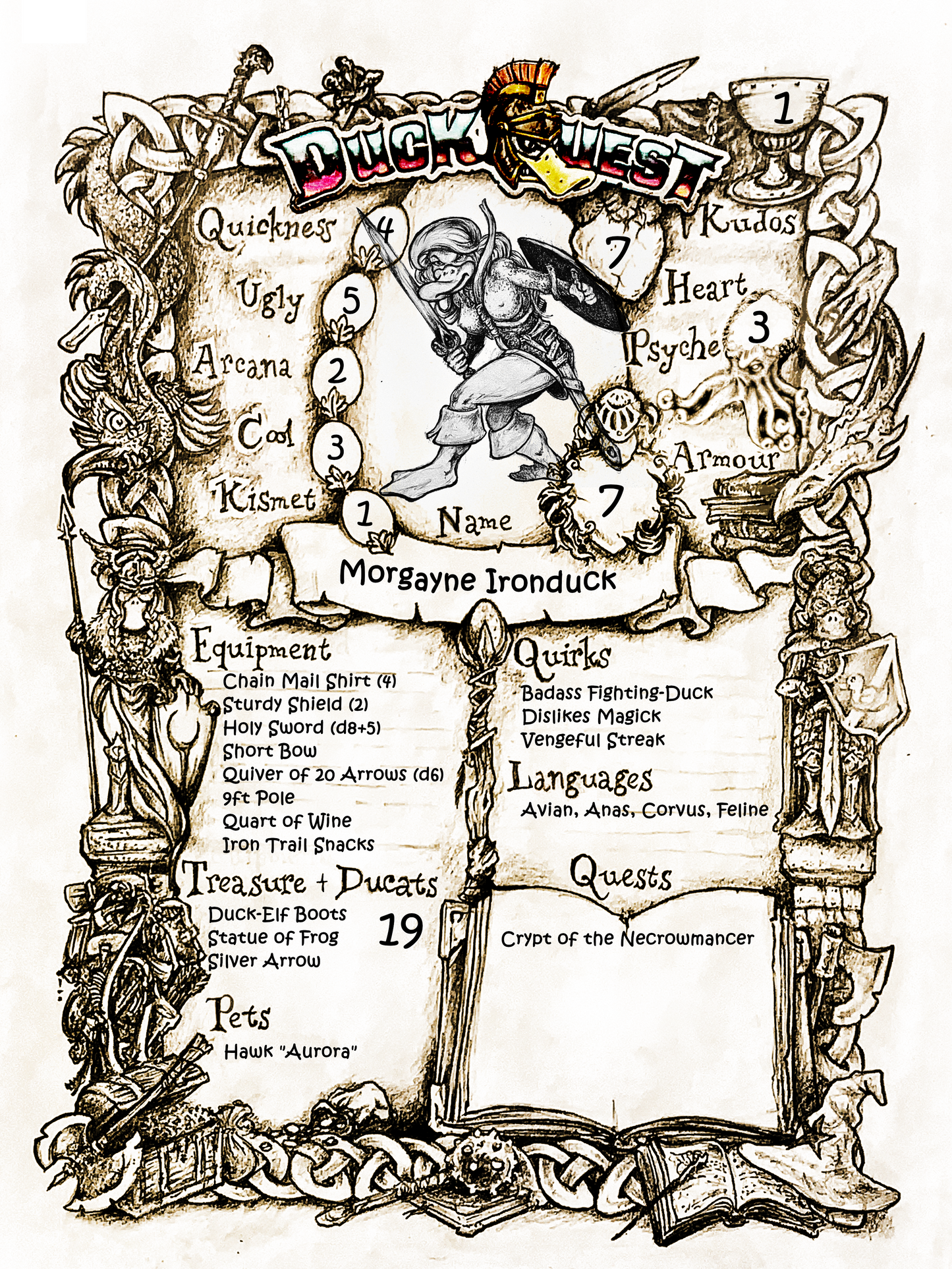 DuckQuest Adventurer Sheet