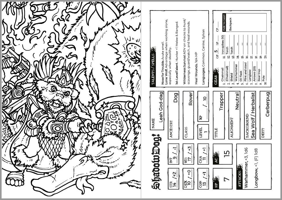 ShadowDark Dog Ancestry & Rover Class